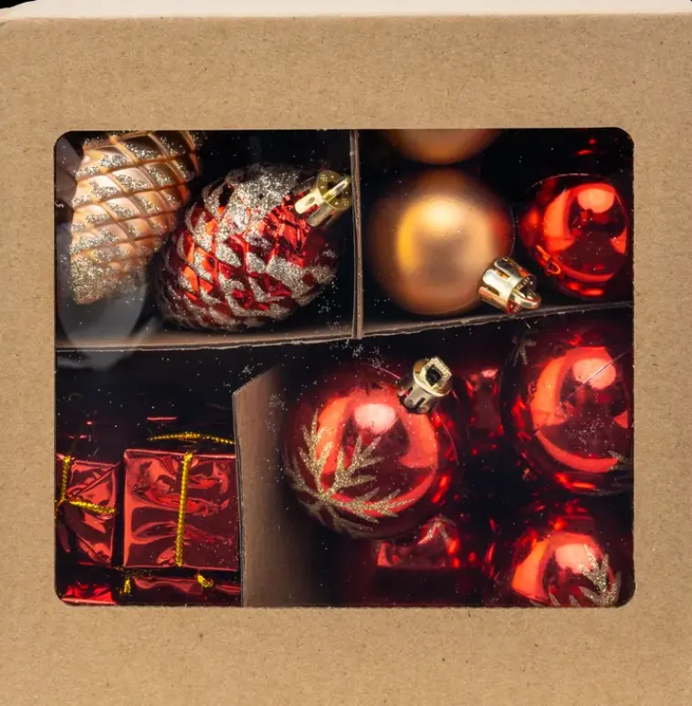 NNX Sesonkijuhlatarvikkeet>Joulupallo Lajitelma Kulta-Puna 60Kpl M