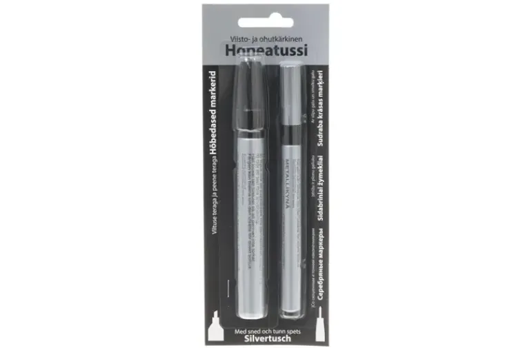 Kapel Toimistotarvikkeet>Hopeatussi Ohut+Paksu