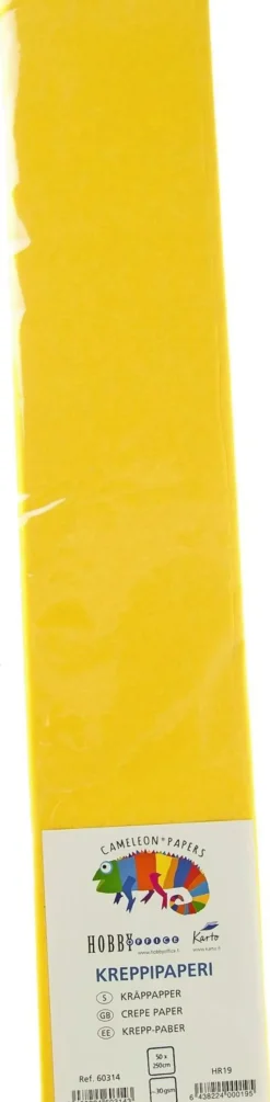 Karto Askartelutarvikkeet<Kreppipaperi Keltainen 50Cmx2,5M