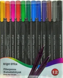 Karto Toimistotarvikkeet>Kuitukarkikyna 0,4Mm 12Kpl/Pkt Varilajitelma