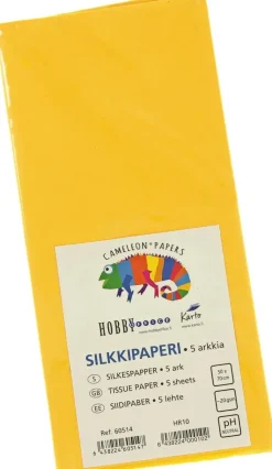 Karto Askartelutarvikkeet<Silkkipaperi Keltainen 50X70Cm 5Ark/Pss