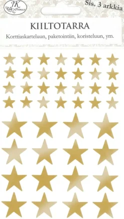 J.K. Primeco Askartelutarvikkeet<Kiiltotarra Tahti Pieni Kulta 3Ark/Pkt