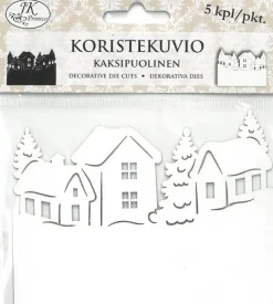 J.K. Primeco Askartelutarvikkeet>Koristekuvio Kyla Mustavalkoinen 5 Kpl/Pkt