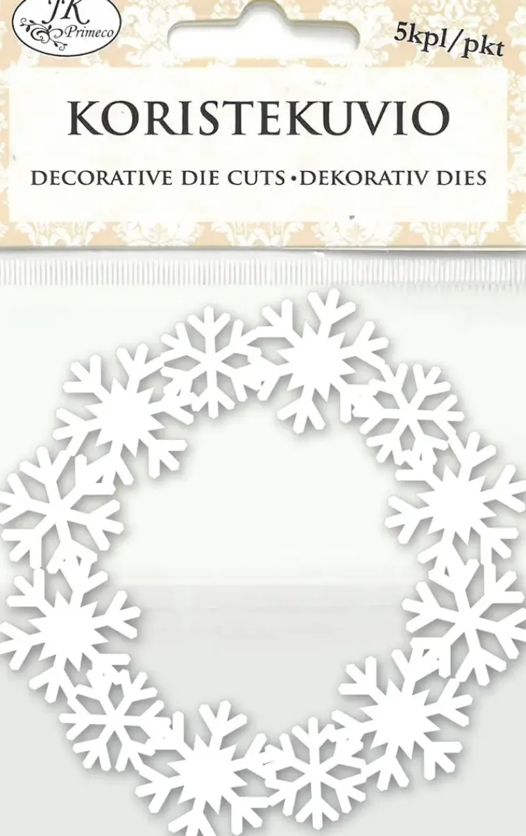 J.K. Primeco Askartelutarvikkeet>Koristekuvio Lumihiutalekranssi 5Kpl/Pkt