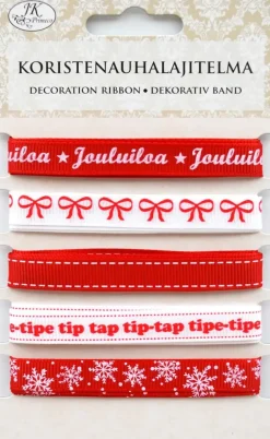 J.K. Primeco Askartelutarvikkeet<Koristenauhalajitelma Joulu Punainen