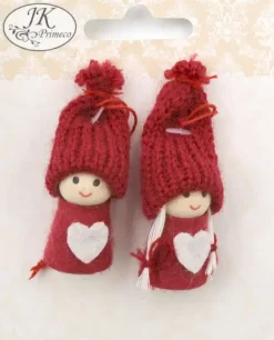 J.K. Primeco Askartelutarvikkeet>Koristetontut Punainen 2Kpl/Pkt