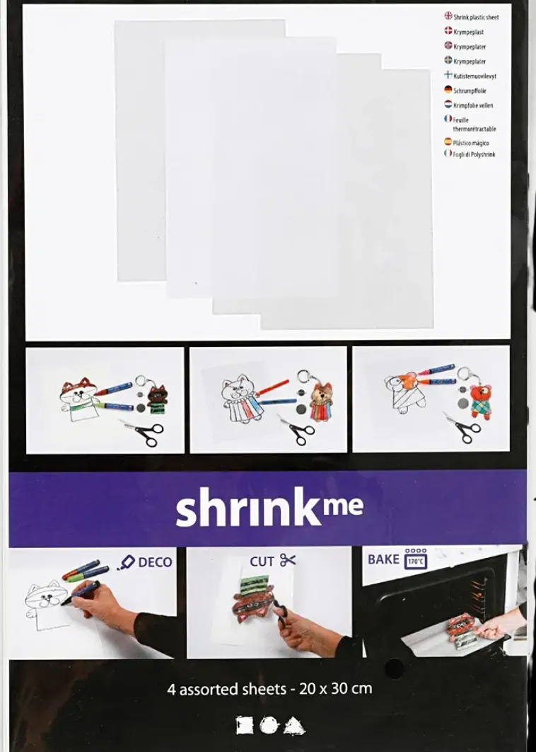 Ei merkkiä Askartelutarvikkeet<Kutistemuovilevyt, Kirkas, Matta Lapinakyva, Mattavalkoinen, 20X30 Cm, Paksuus 0,3 Mm, 4 Ark/ 1 Pkk