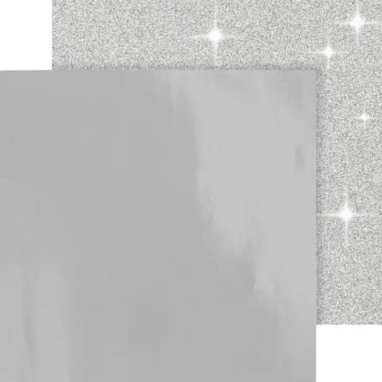 Ei merkkiä Askartelutarvikkeet>Kuviopaperi, Hopea, 30,5X30,5 Cm, 120+128 G, 2 Ark/ 1 Pkk