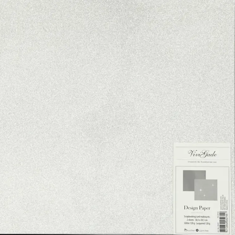 Ei merkkiä Askartelutarvikkeet>Kuviopaperi, Hopea, 30,5X30,5 Cm, 120+128 G, 2 Ark/ 1 Pkk