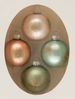 NNX Sesonkijuhlatarvikkeet>Lasipallo Pastel 6,5 Cm 4 Kpl