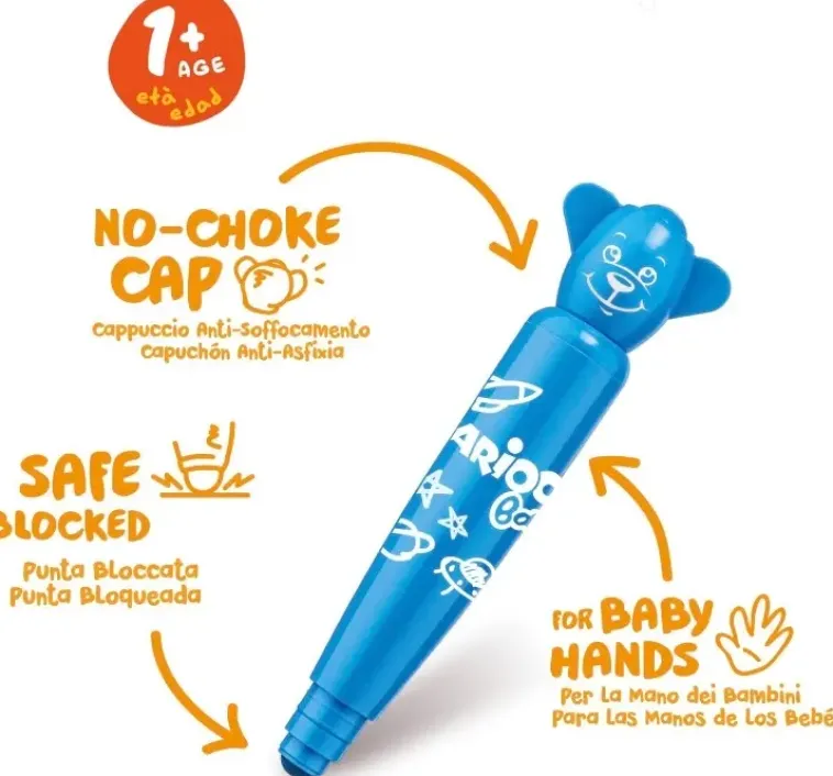 Carioca Toimistotarvikkeet>Lasten Huopakynasarja 6 Kpl Teddy Baby +1 Vuotialle