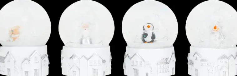 NNX Sesonkijuhlatarvikkeet>Lumisadepallo 6 Cm Valkoinen, Erilaisia