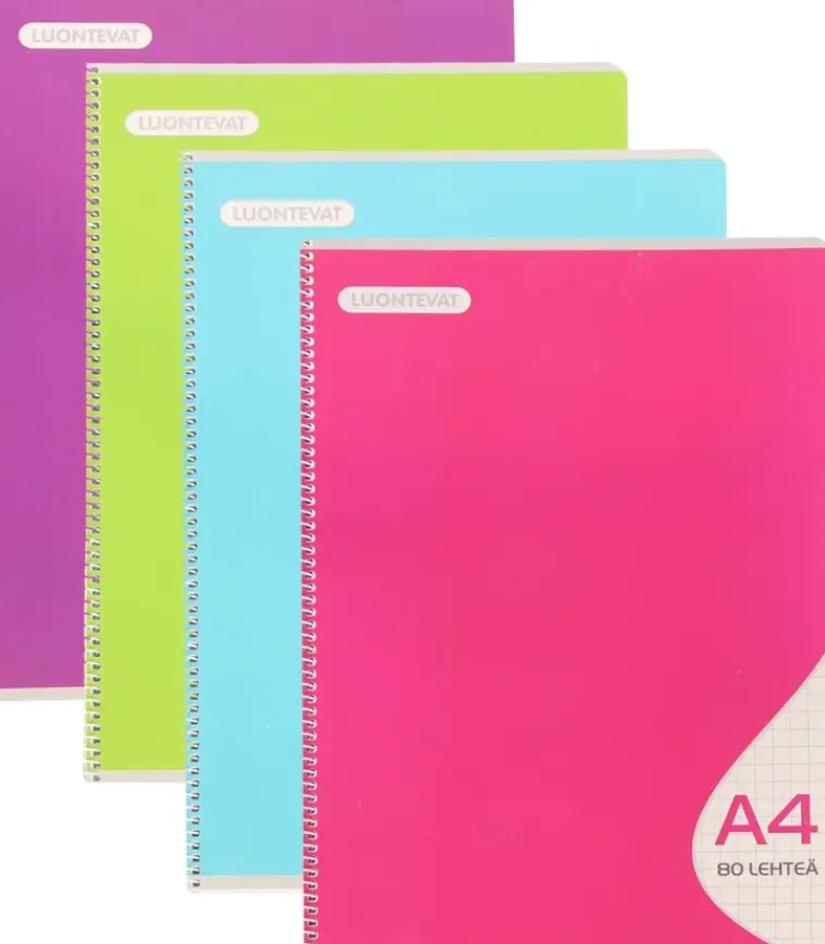 Luontevat Paperitarvikkeet>Color Kierrevihko A4 7X7Mm Ruudutus 80 Lehtea