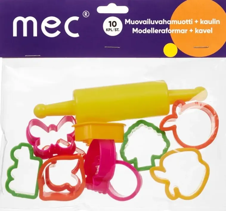 M.E.C Askartelutarvikkeet<Mec Muovailuvahamuotit 10Kpl + Kaulin