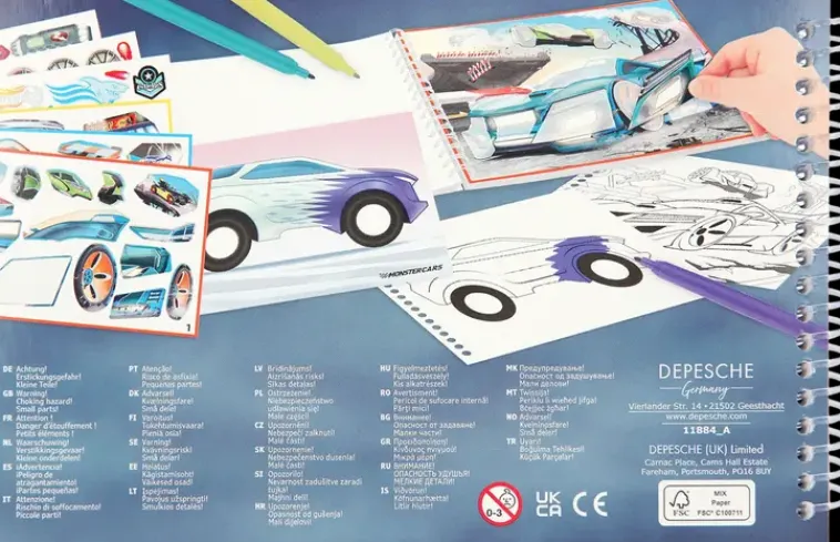 Monster Cars Askartelutarvikkeet<Taskuvarityskirja