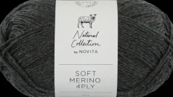 Novita Käsityötarvikkeet>Lanka Soft Merino 4Ply 50 G Grafiitti 044