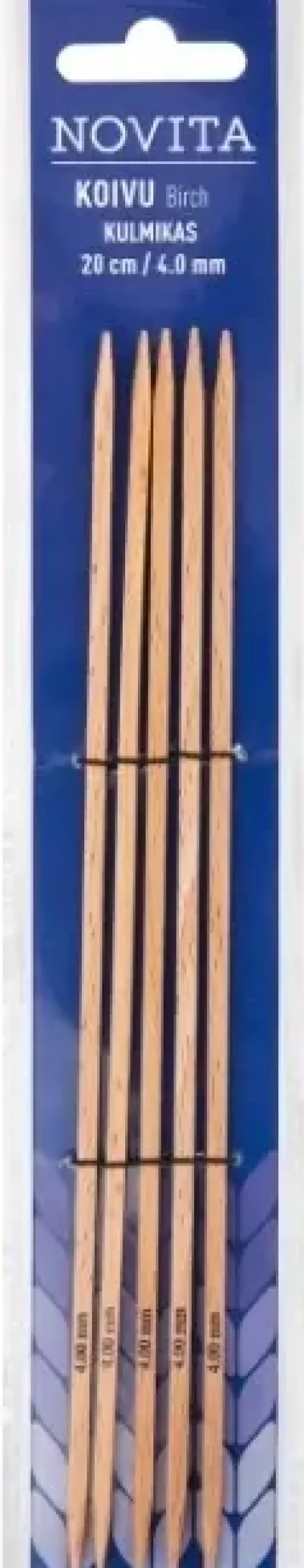 Novita Käsityötarvikkeet>Sukkapuikko Kulmikas 20Cm - 4 Mm Koivu