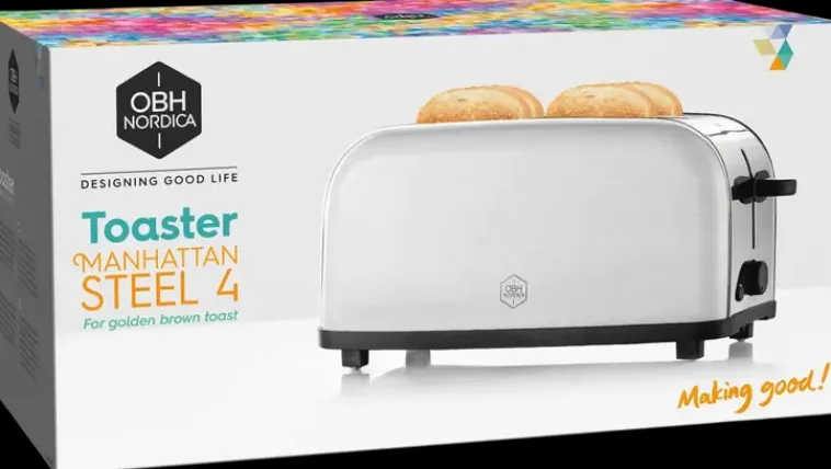 OBH Nordica Kypsentäminen<Manhattan Steel Leivapaahdin 4 Viipaletta 2268