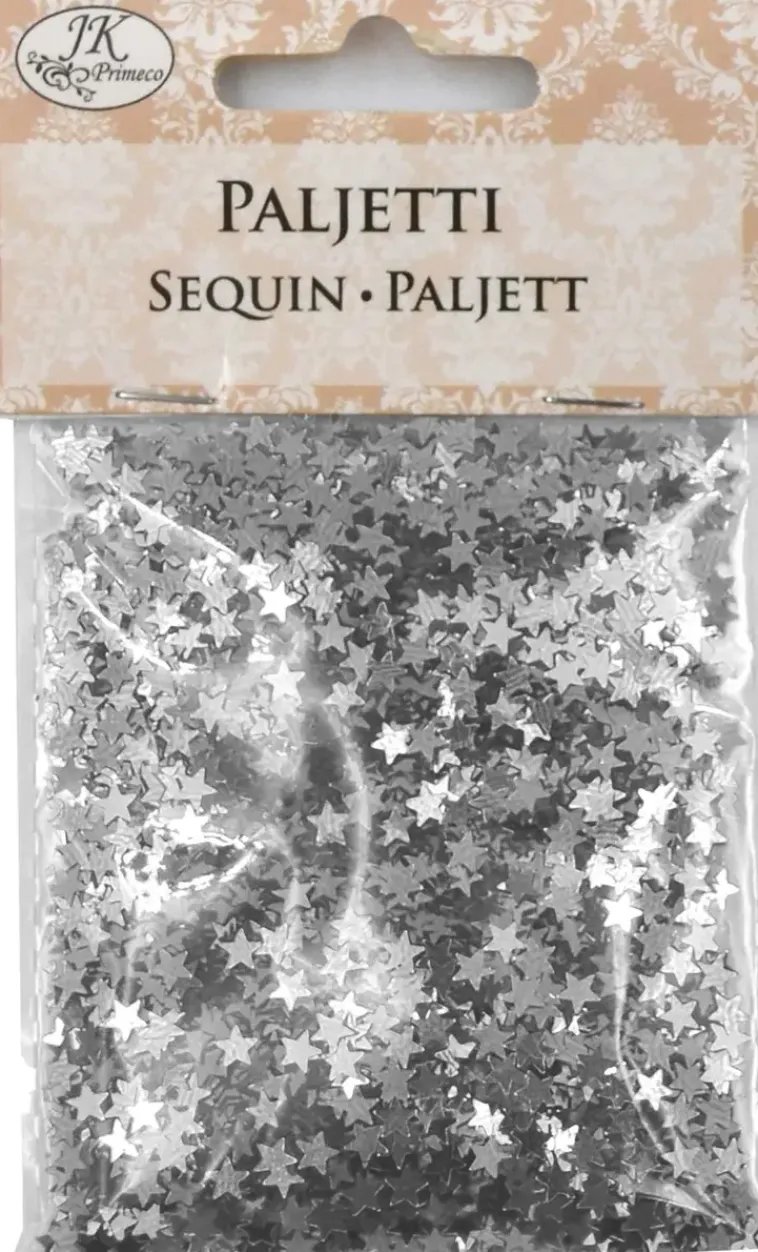 J.K. Primeco Askartelutarvikkeet>Paljetti Tahti Hopea 10G