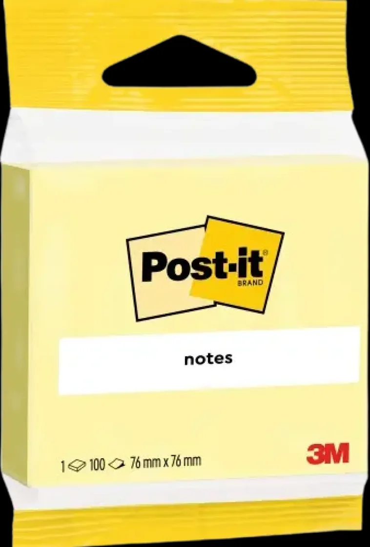 Post-it Toimistotarvikkeet>® Viestilaput, Canary Yellow, 1 Lehtio, 76 Mm X 76 Mm, Piikkipakattu, 100% Pefc Ch18/0914