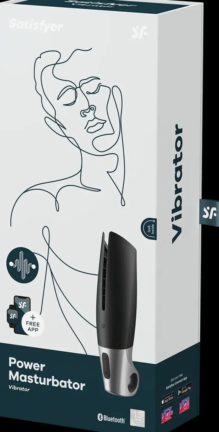 Satisfyer Seksivalineet<Power Masturbator Musta / Hopea