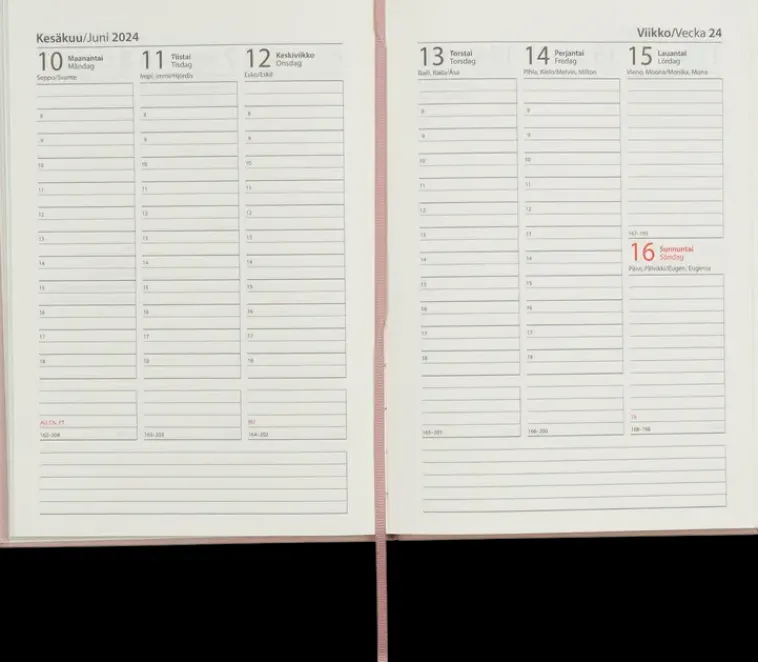 NNX Kalenterit>Poytakalenteri A5 Kangas, Roosa
