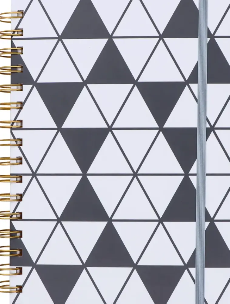 NNX Kalenterit>Poytakalenteri A5 Kierresidottu, Musta-Valkoinen