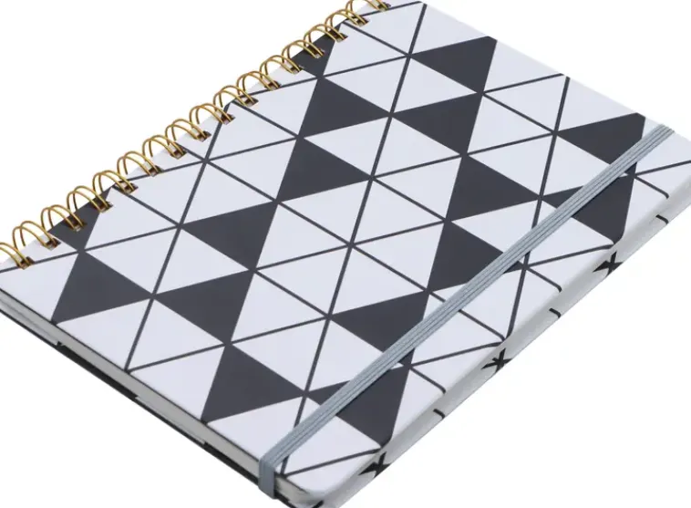 NNX Kalenterit>Poytakalenteri A5 Kierresidottu, Musta-Valkoinen