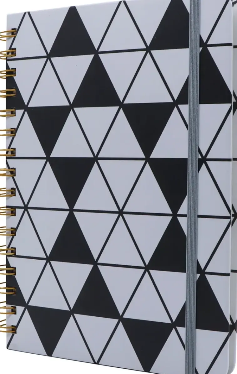 NNX Kalenterit>Poytakalenteri A5 Kierresidottu, Musta-Valkoinen