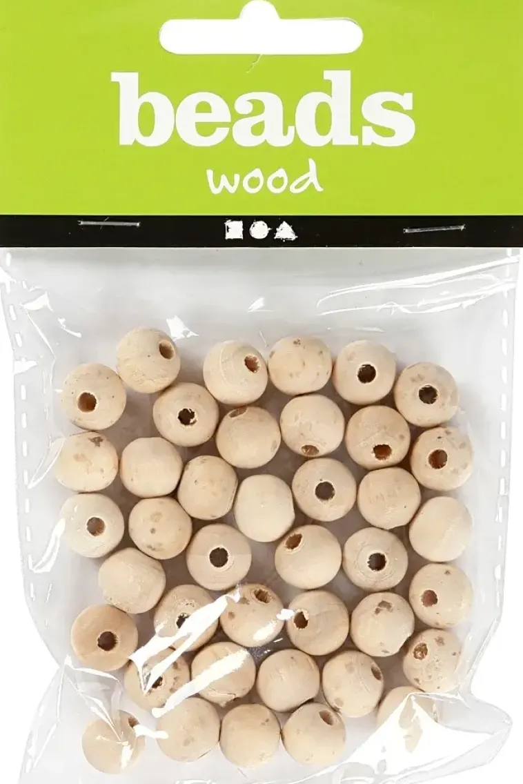 Ei merkkiä Askartelutarvikkeet>Puuhelmi 10Mm, Kasittelematon, 40Kpl