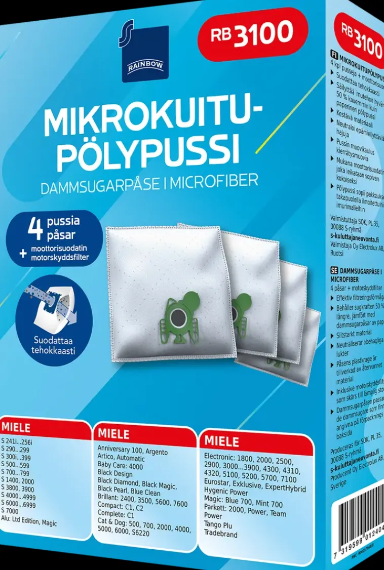 Rainbow Imurit Ja Tarvikkeet<Polypussi Rb3100 4Kpl + Moottorisuodatin