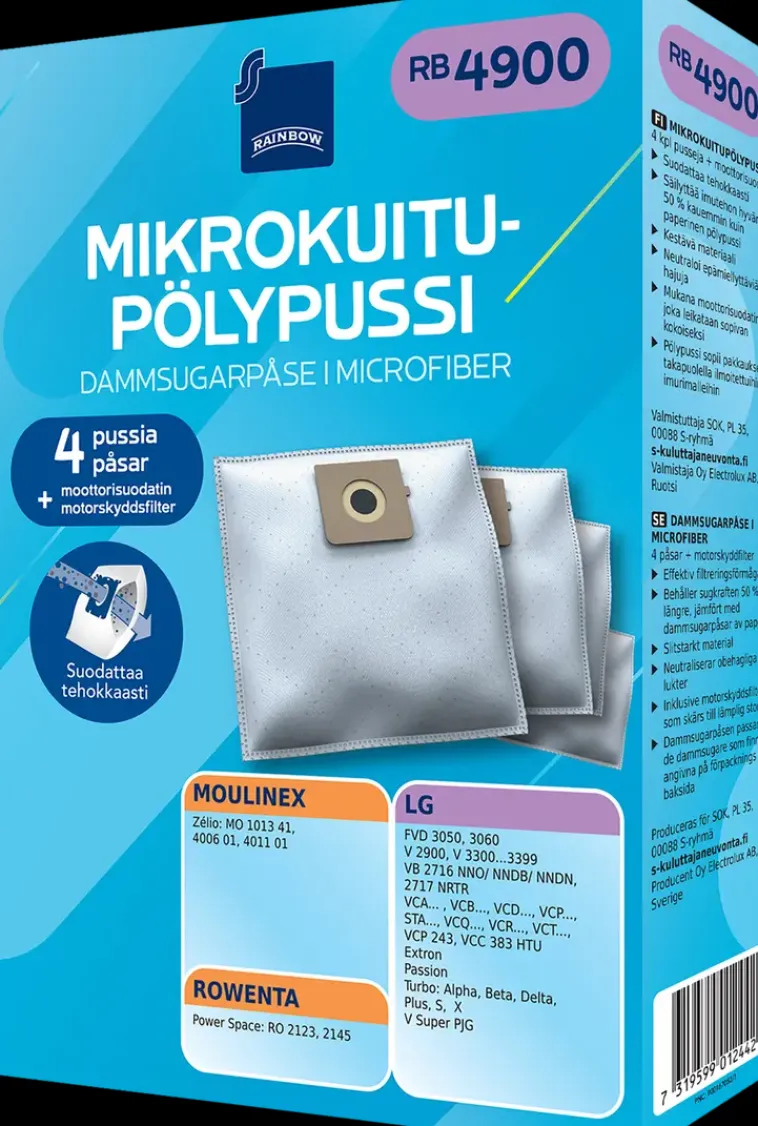 Rainbow Imurit Ja Tarvikkeet<Polypussi Rb4900 4Kpl + Moottorisuodatin