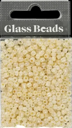 Ei merkkiä Askartelutarvikkeet>Rocaille-Siemenhelmet, Norsunluu, Halk. 3 Mm, Koko 8/0 , Aukon Koko 0,6-1,0 Mm, 25 G/ 1 Pkk