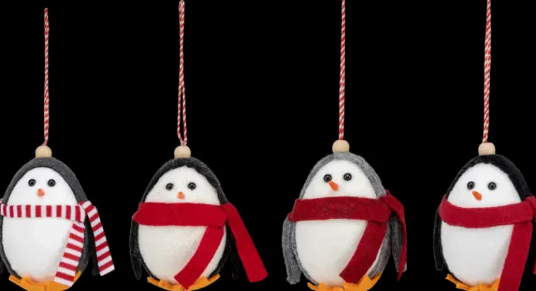 NNX Sesonkijuhlatarvikkeet>Roikkuva Koristepingviini 10 Cm, Erilaisia