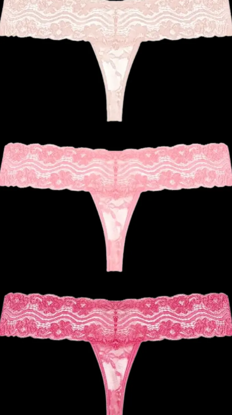 Underneath Seksivalineet<Rose Stringit 3 Kpl Pakkaus S/M