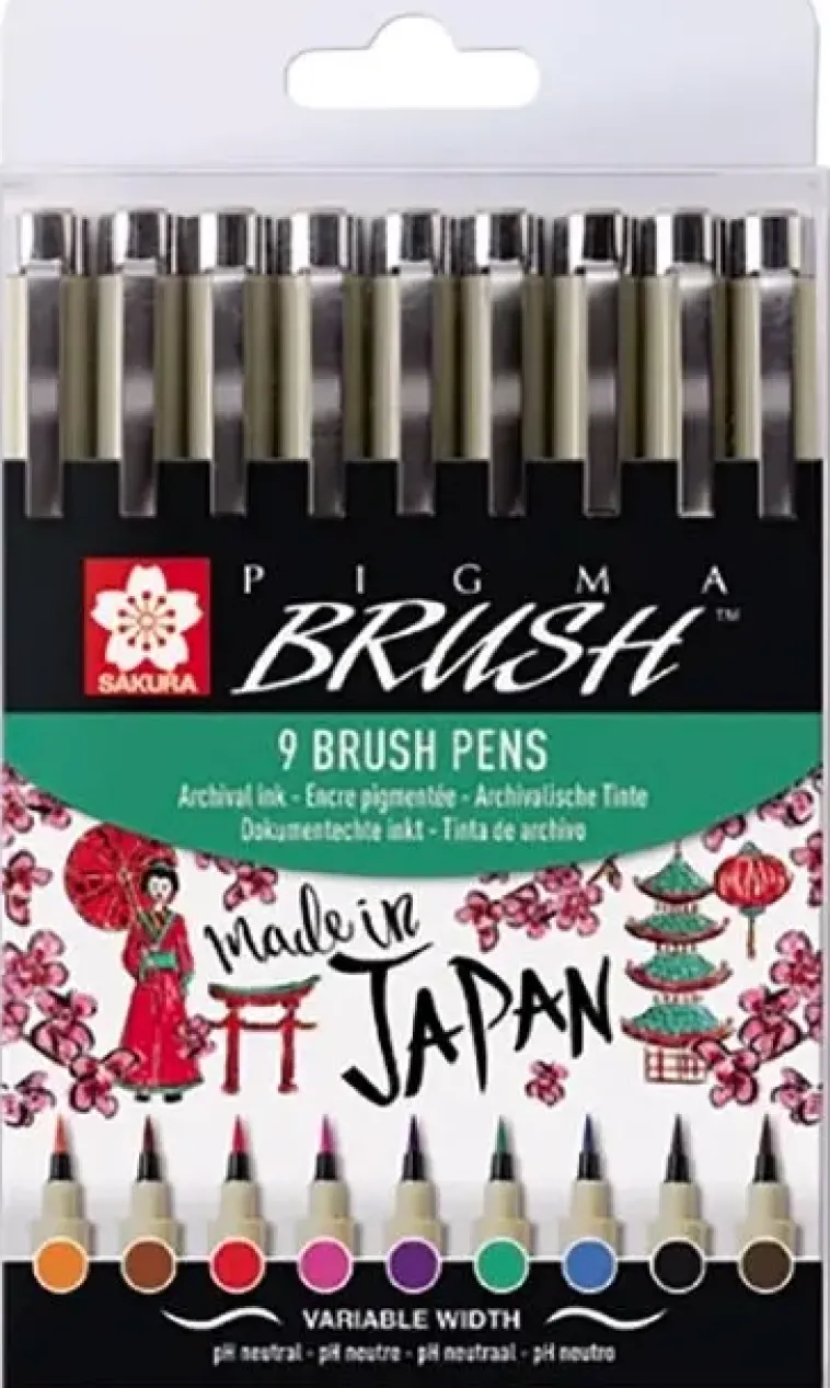 Sakura Toimistotarvikkeet>Pigma Sivellintussi 9Kpl