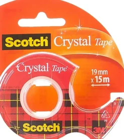 3M Toimistotarvikkeet>Scotch® Crystal Clear-Teippi, 19 Mm X 15 M, 1 Rulla + Kasiteline