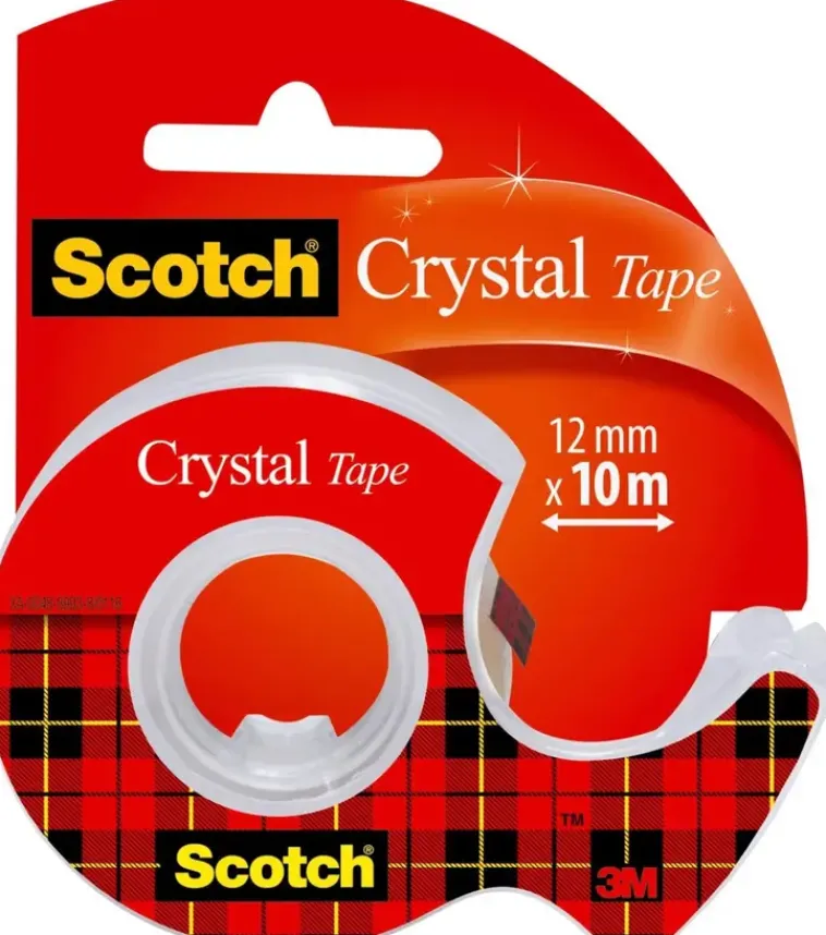 3M Toimistotarvikkeet>Scotch Crystal- Teippi 1 Rla 12 Mm X 10 M + Minikatkaisija