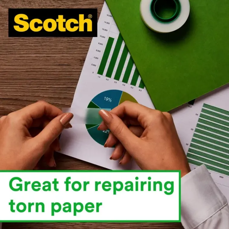 3M Toimistotarvikkeet>Scotch® Magic Invisible -Teippi, 19 Mm X 15 M + Kateen Sopiva Katkaisulaite