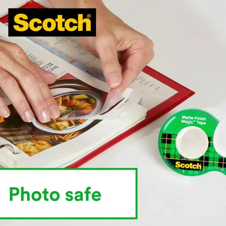 3M Toimistotarvikkeet>Scotch® Magic Invisible -Teippi, 19 Mm X 15 M + Kateen Sopiva Katkaisulaite