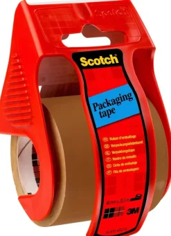 3M Toimistotarvikkeet>Scotch-Pakkausteippi Kasitelineessa, Ruskea, 1 Rulla, 48 Mm X 20 M