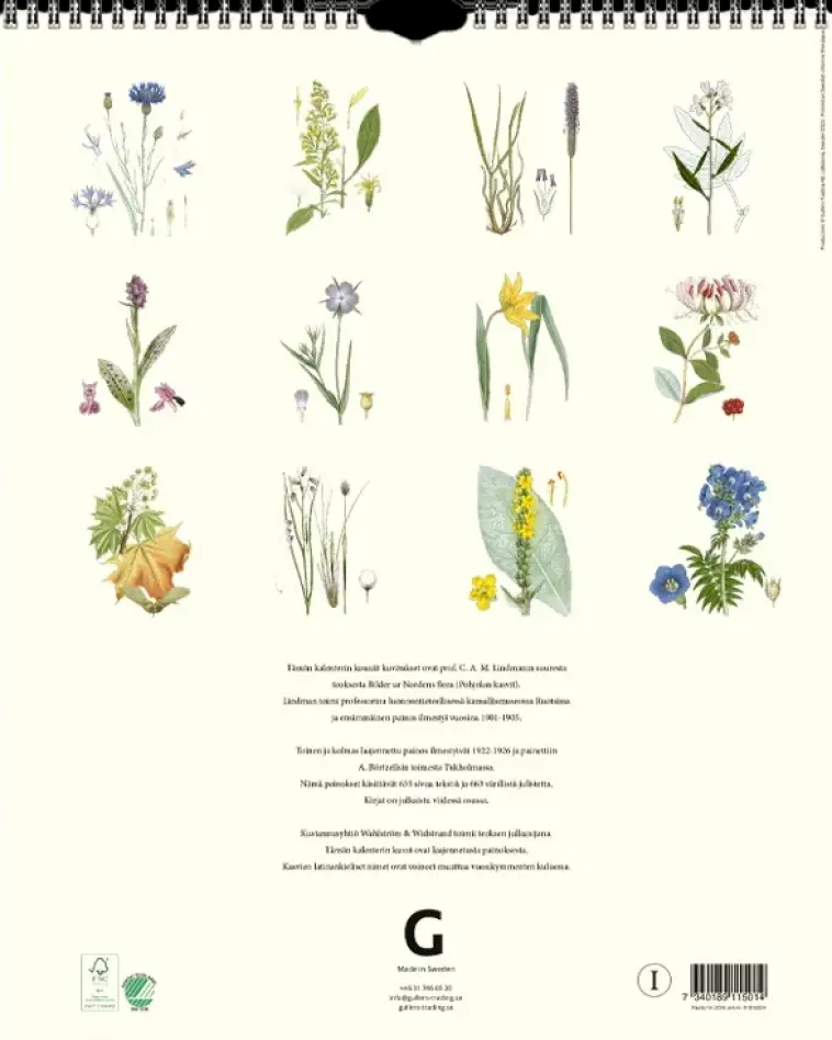 Art Collection Kalenterit>Seinakalenteri Kasvit Lindman 2024