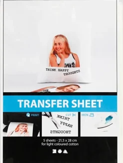 Nellen Askartelutarvikkeet<Siirtoarkki, Arkki 21,5X28 Cm, Kuulto, Vaaleille Tekstiileille, 5Ark