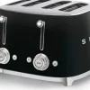 Smeg Kypsentäminen<Tsf03Bleu 4-Viipaleen Leivanpaahdin Musta