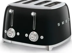 Smeg Kypsentäminen<Tsf03Bleu 4-Viipaleen Leivanpaahdin Musta