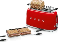 Smeg Kypsentäminen<Tsf02Rdeu 4-Viipaleen Leivanpaahdin Punainen