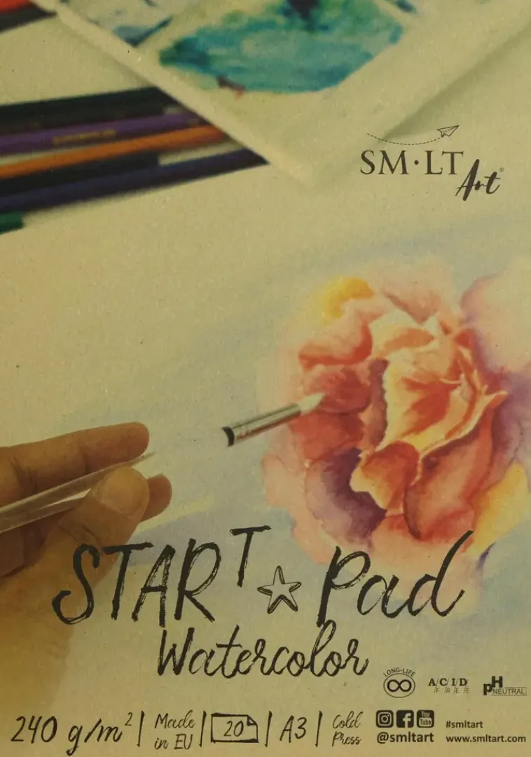 SM-LT Askartelutarvikkeet>Smlt Star T Akvarellilehtio 240G A3 (20)