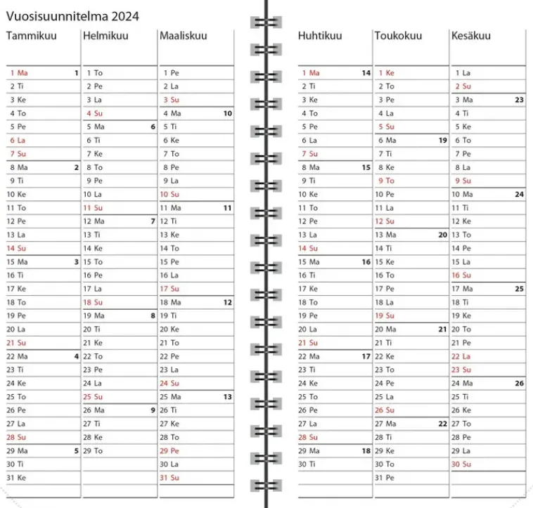 Ajasto Kalenterit>Taskukalenteri Agenda, Musta