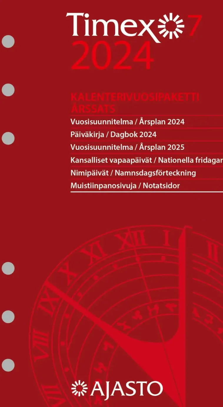 Ajasto Kalenterit>Taskukalenteri Timex 7 -Vuosipaketti