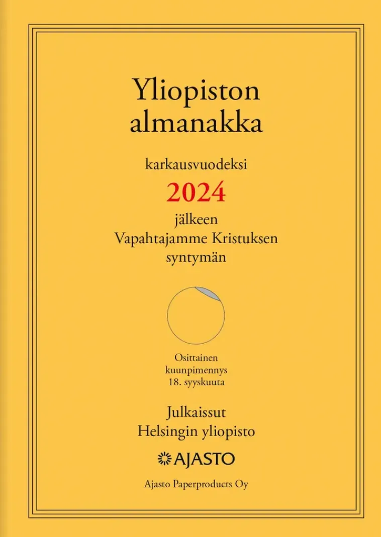 Ajasto Kalenterit>Taskukalenteri Yliopiston Almanakka A6